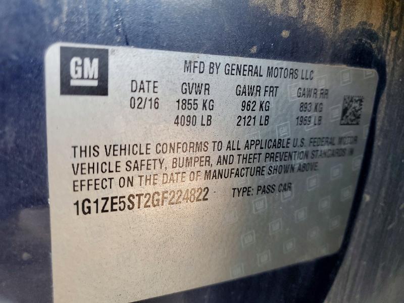 2016 Chevrolet Malibu მანქანა იყიდება აუქციონზე, vin: 1G1ZE5ST2GF224822, აუქციონის ნომერი: 60861586