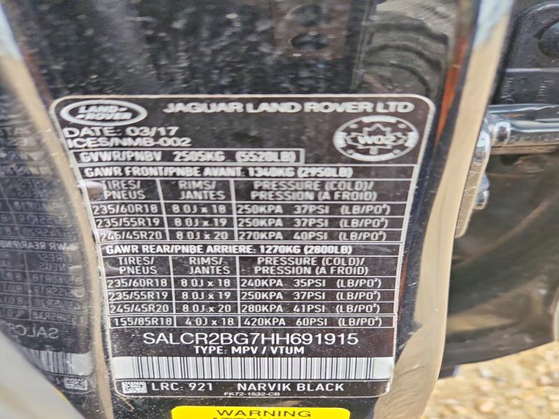 Продажа на аукционе авто 2017 Land Rover Discovery Sport, vin: SALCR2BG7HH691915, номер лота: 62826596