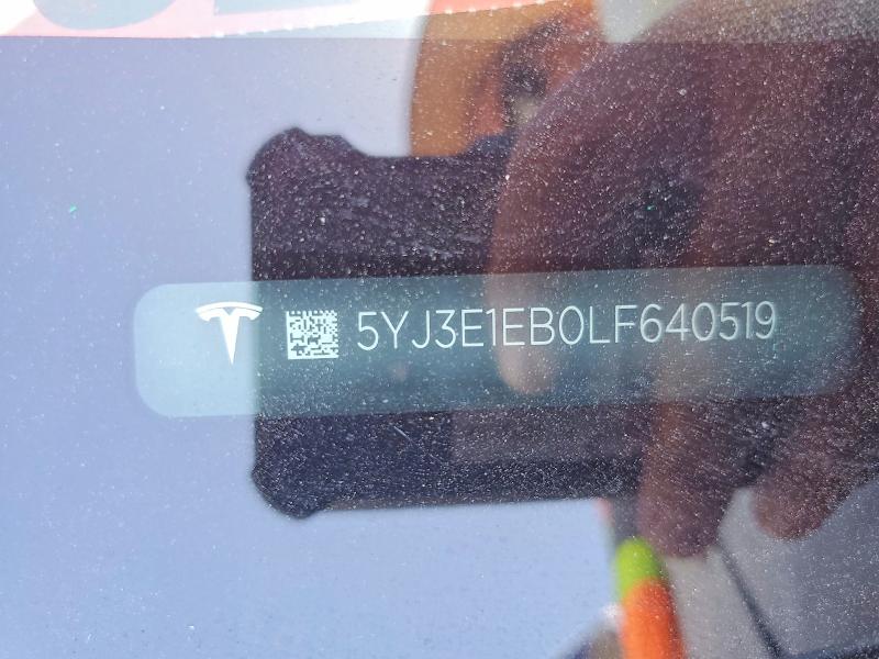 Aukcja sprzedaży 2020 Tesla Model 3, vin: 5YJ3E1EB0LF640519, numer aukcji: 62100476