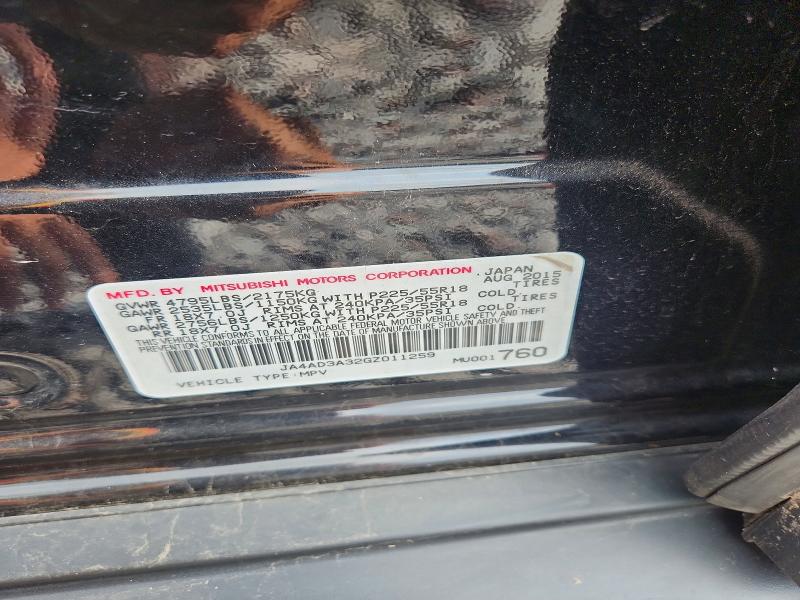 60469686 :رقم المزاد ، JA4AD3A32GZ011259 vin ، 2016 Mitsubishi Outlander مزاد بيع