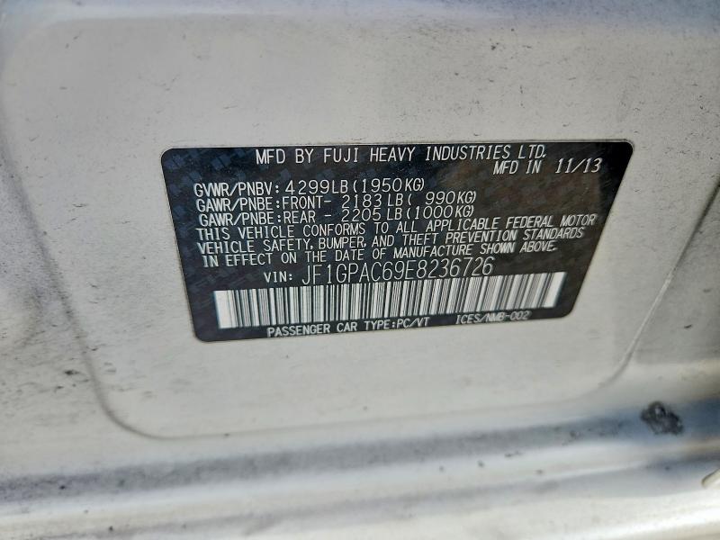 Aukcja sprzedaży 2014 Subaru Impreza, vin: JF1GPAC69E8236726, numer aukcji: 61443416