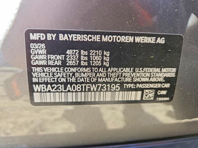 Продаж на аукціоні авто 2026 Bmw 330xi, vin: WBA23LA08TFW73195, номер лоту: 56194136