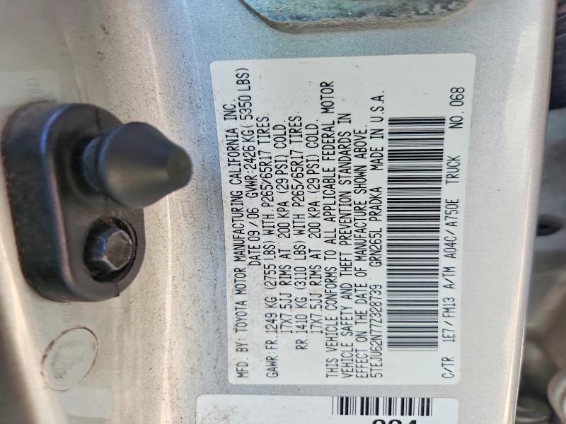 Продаж на аукціоні авто 2007 Toyota Tacoma, vin: 5TEJU62N77Z328739, номер лоту: 59256916