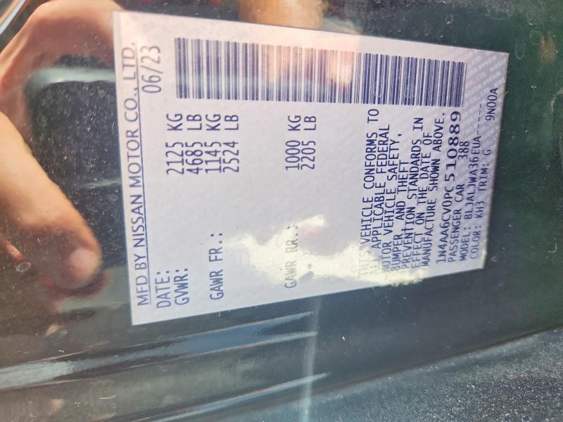 61995896 :رقم المزاد ، 1N4AA6CV0PC510889 vin ، 2023 Nissan Maxima مزاد بيع
