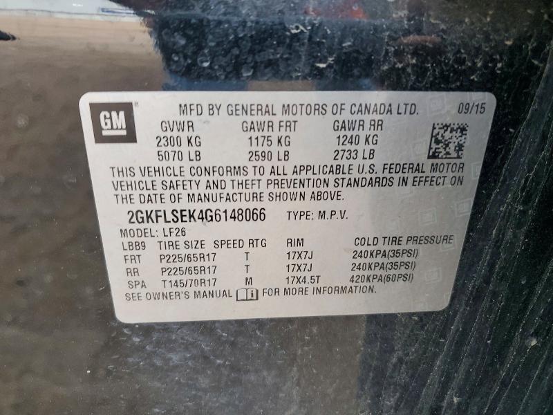 Aukcja sprzedaży 2016 Gmc Terrain, vin: 2GKFLSEK4G6148066, numer aukcji: 60257236