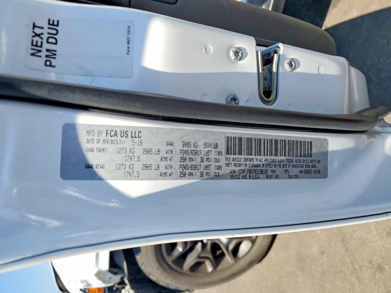 Продаж на аукціоні авто 2019 Jeep Cherokee, vin: 1C4PJMBX7KD198181, номер лоту: 62334826