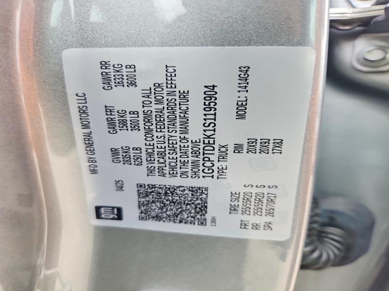 Aukcja sprzedaży 2025 Chevrolet Colorado, vin: 1GCPTDEK1S1195904, numer aukcji: 62699306