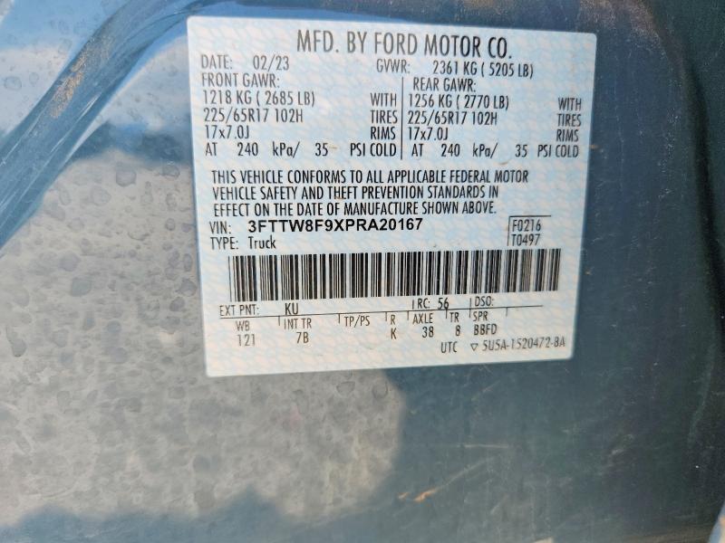 2023 Ford Maverick მანქანა იყიდება აუქციონზე, vin: 3FTTW8F9XPRA20167, აუქციონის ნომერი: 62256916