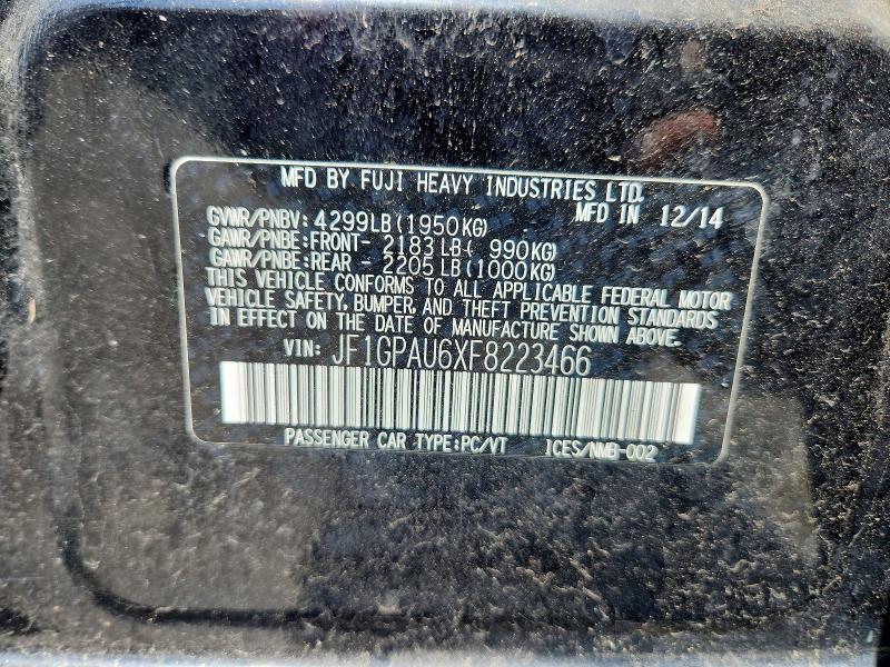 61438196 :رقم المزاد ، JF1GPAU6XF8223466 vin ، 2015 Subaru Impreza مزاد بيع