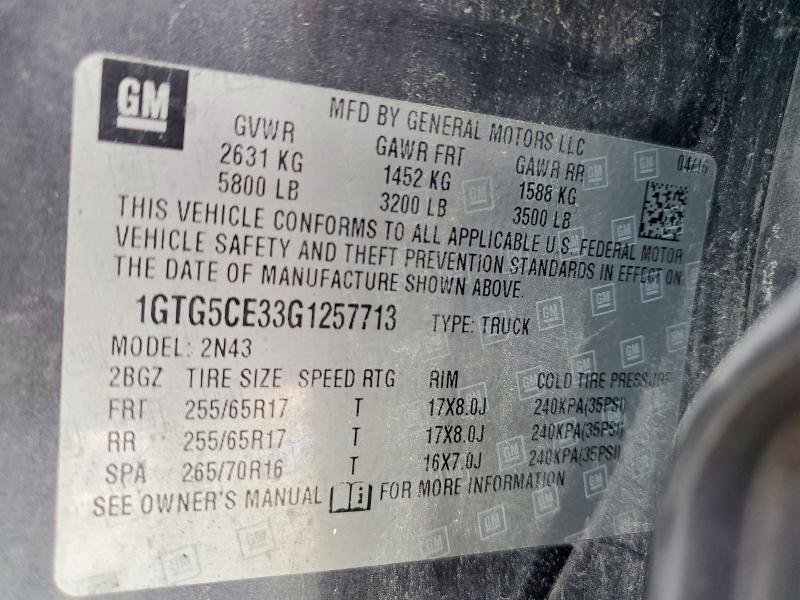 2016 Gmc Canyon მანქანა იყიდება აუქციონზე, vin: 1GTG5CE33G1257713, აუქციონის ნომერი: 63215746