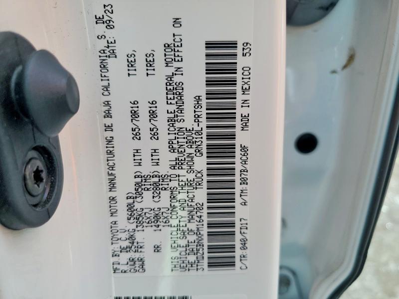 Продажа на аукционе авто 2023 Toyota Tacoma, vin: 3TMDZ5BNXPM164702, номер лота: 59876956
