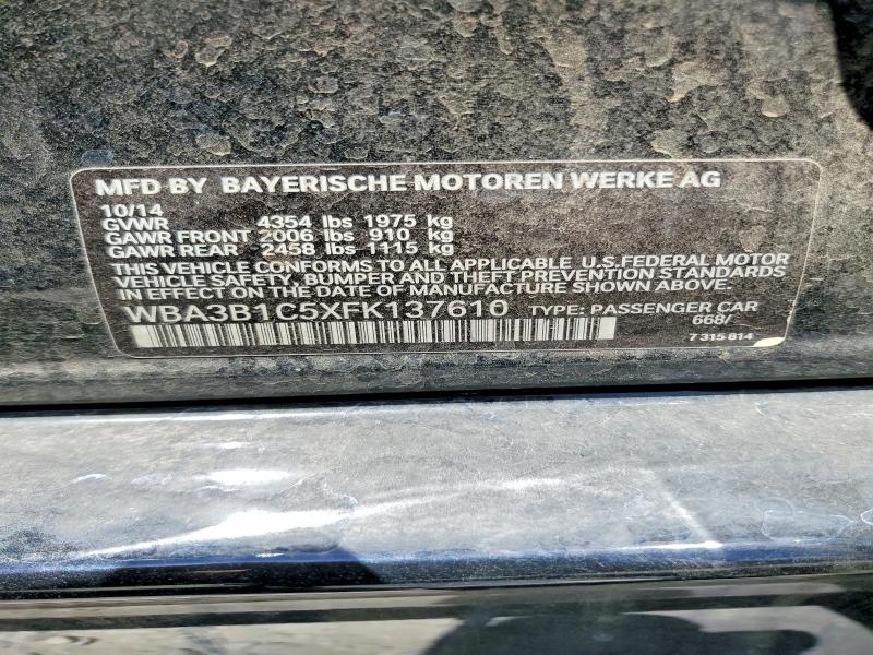 2015 Bmw 320 მანქანა იყიდება აუქციონზე, vin: WBA3B1C5XFK137610, აუქციონის ნომერი: 60414196