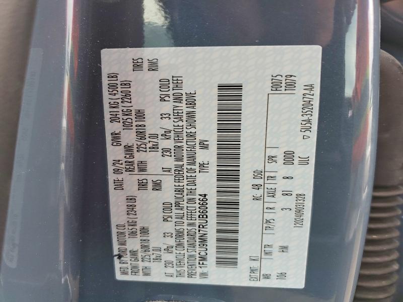2024 Ford Escape მანქანა იყიდება აუქციონზე, vin: 1FMCU9MN7RUB60664, აუქციონის ნომერი: 61851876