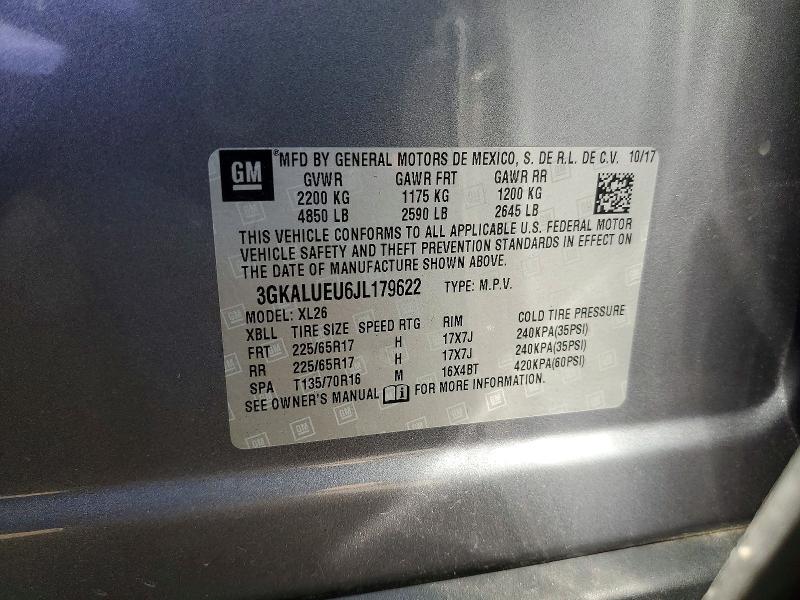 Aukcja sprzedaży 2018 Gmc Terrain, vin: 3GKALUEU6JL179622, numer aukcji: 58559176
