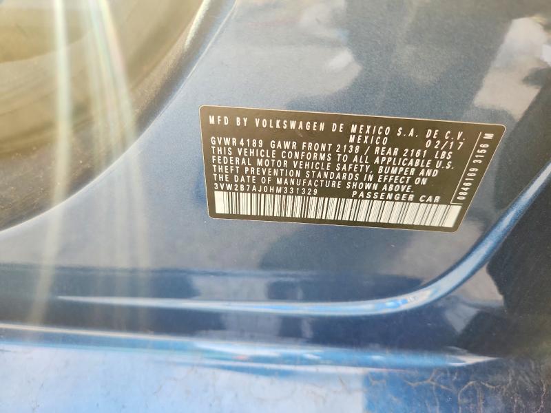 Продажа на аукционе авто 2017 Volkswagen Jetta, vin: 3VW2B7AJ0HM331329, номер лота: 61811046