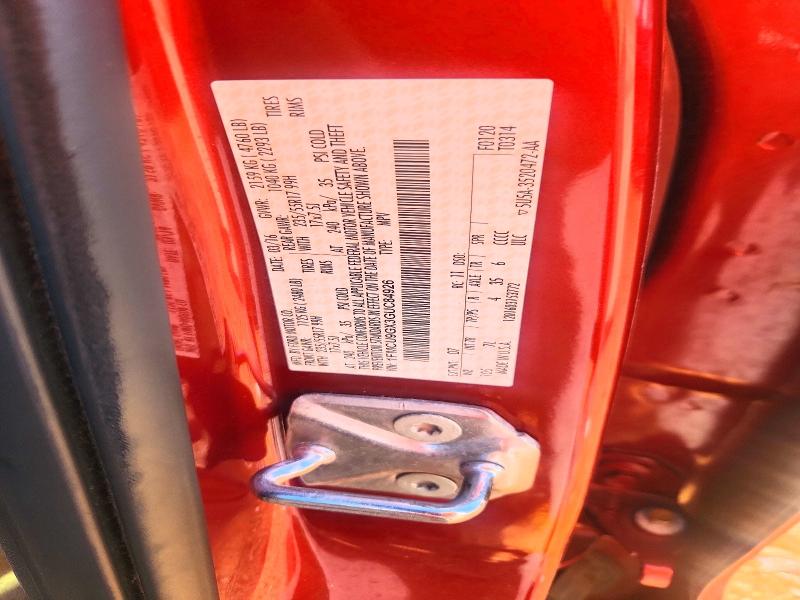 59785726 :رقم المزاد ، 1FMCU9GX3GUC84926 vin ، 2016 Ford Escape مزاد بيع