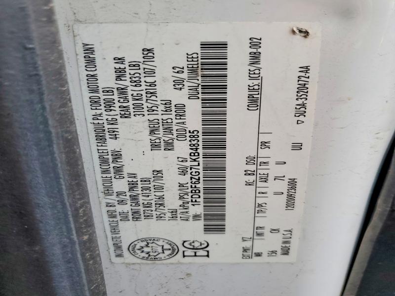 Aukcja sprzedaży 2020 Ford Transit, vin: 1FDBF6ZG7LKB48385, numer aukcji: 62461956