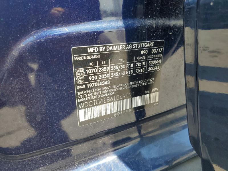 Aukcja sprzedaży 2018 Mercedes-benz Gla, vin: WDCTG4EB6JJ369591, numer aukcji: 60054886