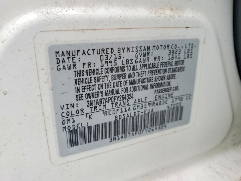 Продаж на аукціоні авто 2015 Nissan Sentra, vin: 3N1AB7AP0FY264324, номер лоту: 59244546