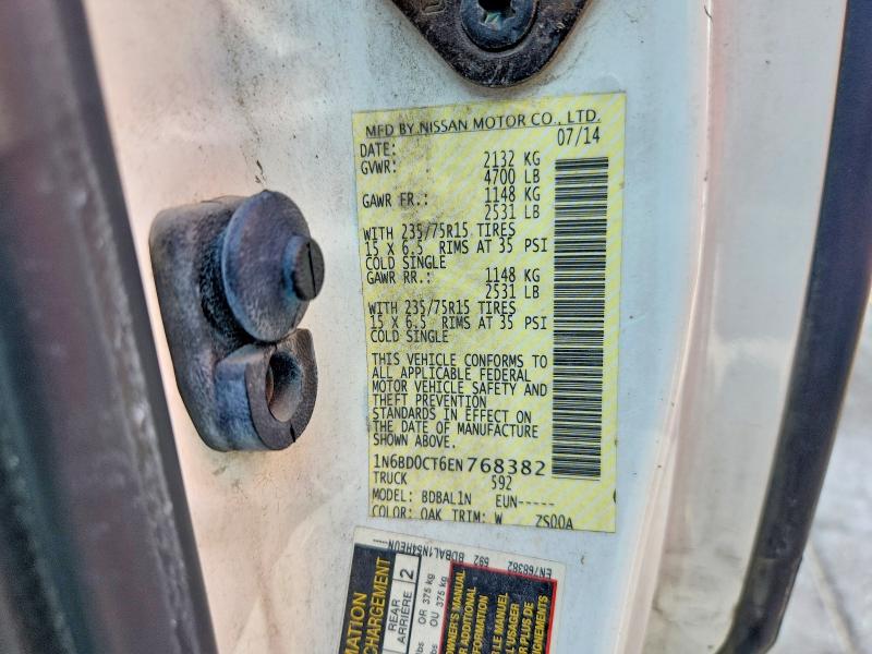 2014 Nissan Frontier მანქანა იყიდება აუქციონზე, vin: 1N6BD0CT6EN768382, აუქციონის ნომერი: 61777626