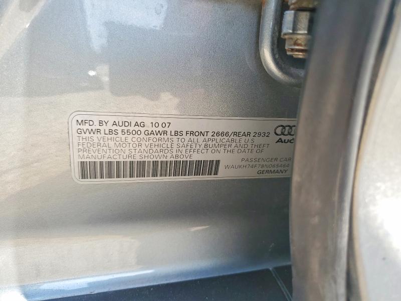 Aukcja sprzedaży 2008 Audi A6, vin: WAUKH74F78N065464, numer aukcji: 59318826