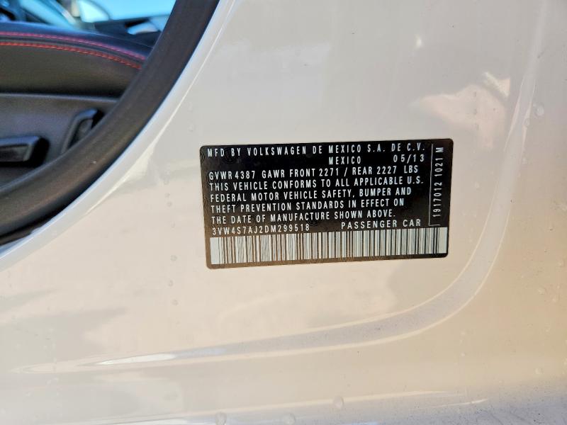 Продаж на аукціоні авто 2013 Volkswagen Jetta, vin: 3VW4S7AJ2DM299518, номер лоту: 63215966