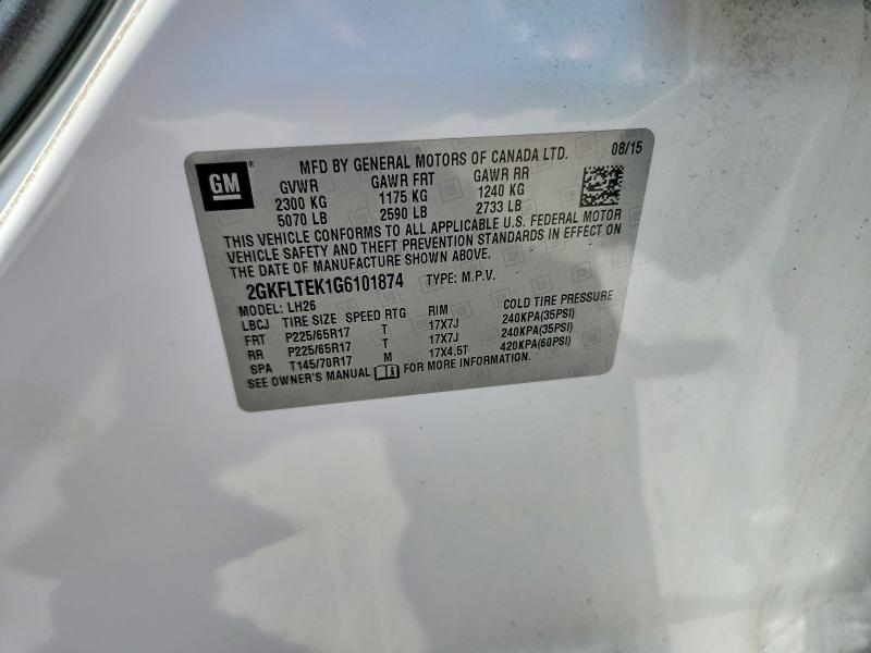 Продажа на аукционе авто 2015 Gmc Terrain, vin: 2GKFLTEK1G6101874, номер лота: 62294276