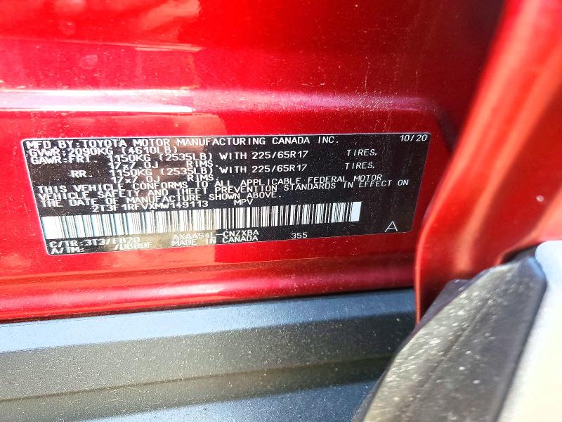 2021 Toyota Rav4 მანქანა იყიდება აუქციონზე, vin: 2T3F1RFVXMW149113, აუქციონის ნომერი: 60422386