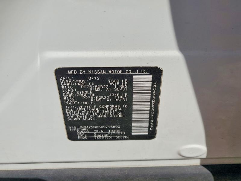 Продажа на аукционе авто 2012 Infiniti Qx56, vin: JN8AZ2ND5C9716690, номер лота: 61818006