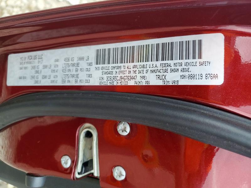 62463686 :رقم المزاد ، 3C6UR5CJ9HG763447 vin ، 2017 Ram 2500 مزاد بيع