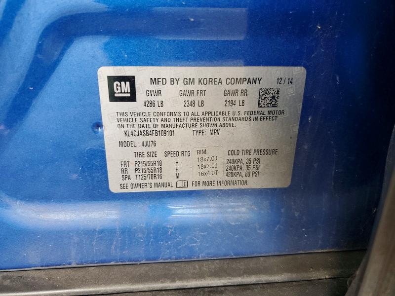 Продажа на аукционе авто 2015 Buick Encore, vin: KL4CJASB4FB109101, номер лота: 61350856