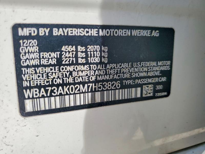 Aukcja sprzedaży 2021 Bmw 228xi, vin: WBA73AK02M7H53826, numer aukcji: 62248556