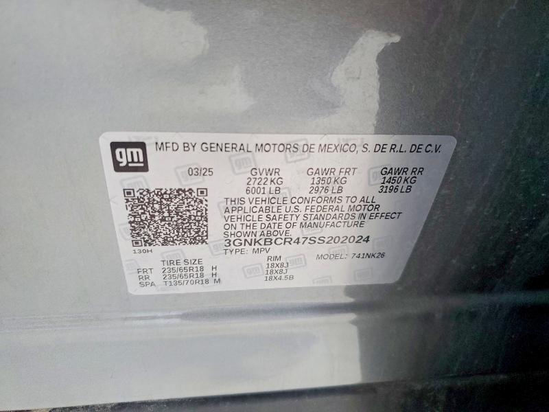 Продаж на аукціоні авто 2025 Chevrolet Blazer, vin: 3GNKBCR47SS202024, номер лоту: 59690186