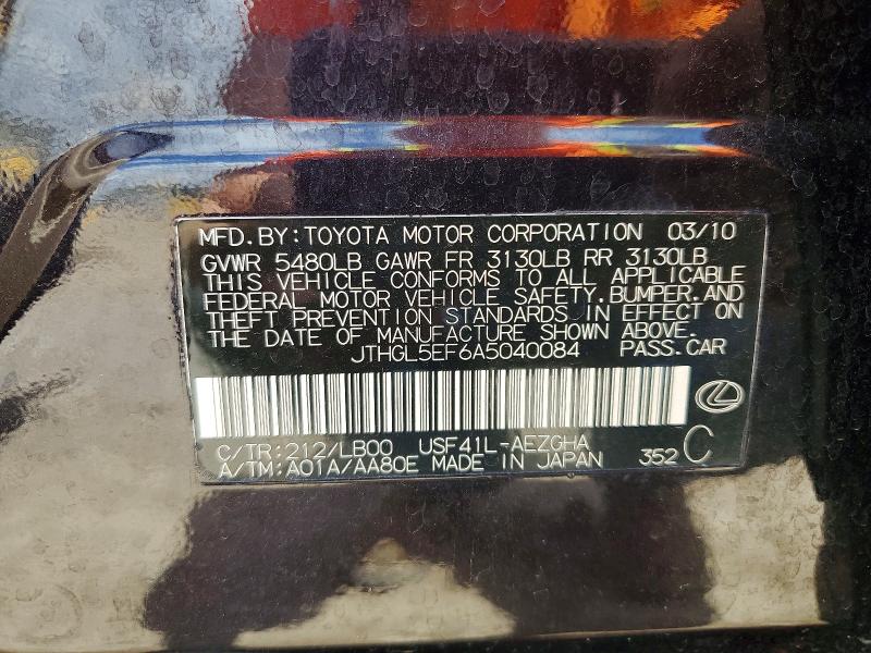 Aukcja sprzedaży 2010 Lexus Ls, vin: JTHGL5EF6A5040084, numer aukcji: 60427496