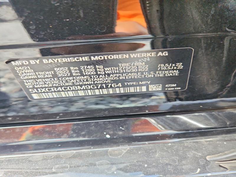 2021 Bmw X5 მანქანა იყიდება აუქციონზე, vin: 5UXCR4C08M9G71764, აუქციონის ნომერი: 62213486