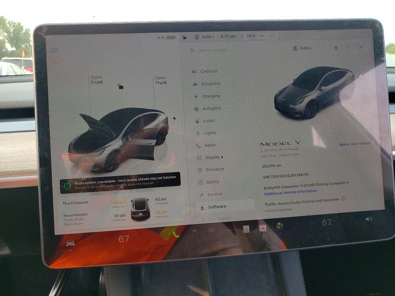 2024 Tesla Model Y მანქანა იყიდება აუქციონზე, vin: 7SAYGAEE3RF194761, აუქციონის ნომერი: 61022096