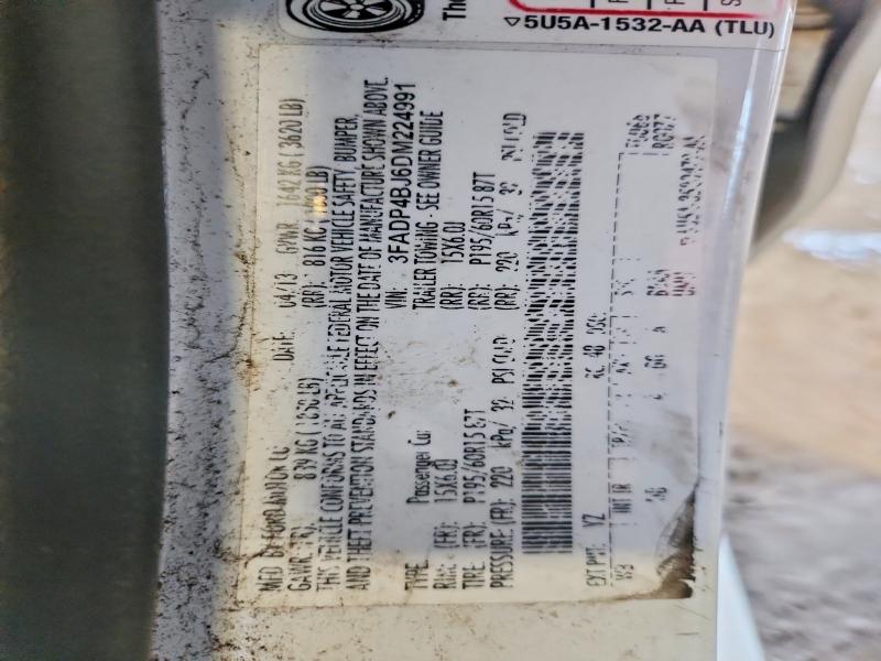 2013 Ford Fiesta მანქანა იყიდება აუქციონზე, vin: 3FADP4BJ6DM224991, აუქციონის ნომერი: 60125566