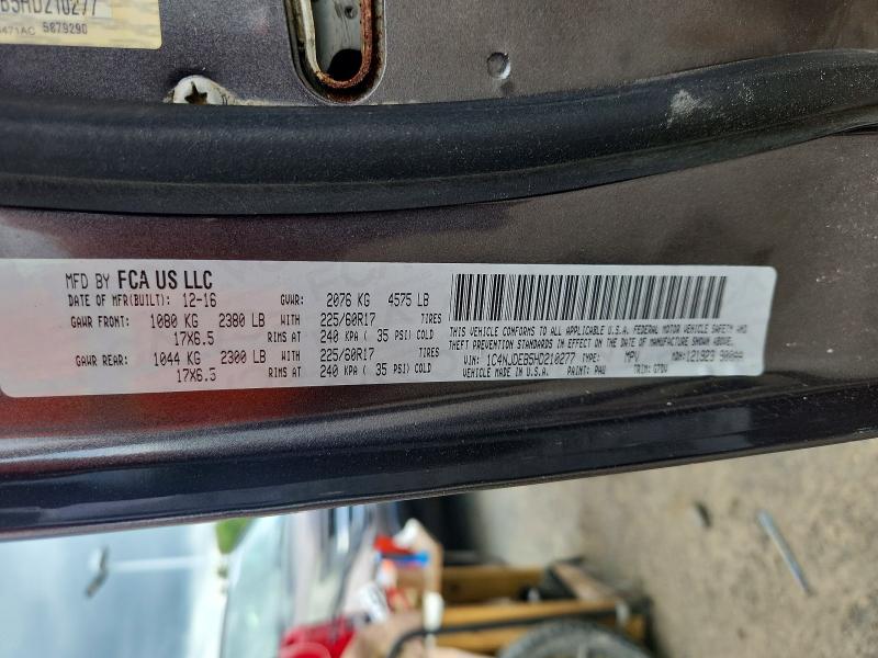 Продаж на аукціоні авто 2017 Jeep Compass, vin: 1C4NJDEB5HD210277, номер лоту: 60586266