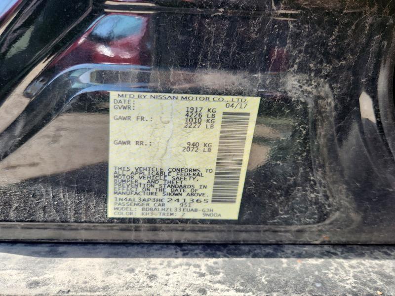 59218756 :رقم المزاد ، 1N4AL3AP3HC241365 vin ، 2017 Nissan Altima مزاد بيع