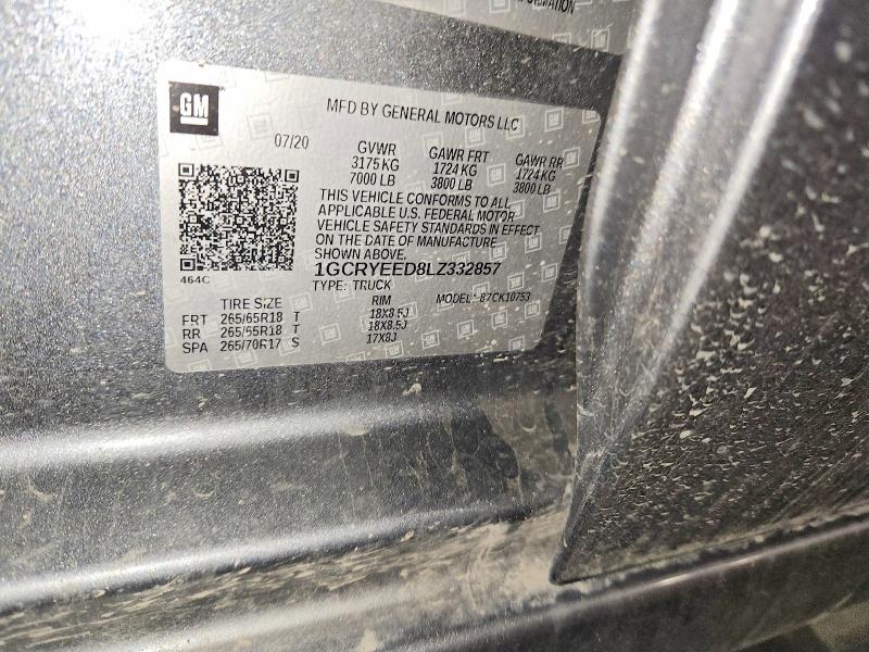 2020 Chevrolet Silverado მანქანა იყიდება აუქციონზე, vin: 1GCRYEED8LZ332857, აუქციონის ნომერი: 60620436