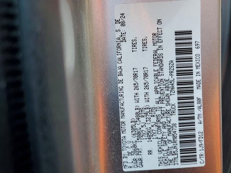 60045756 :رقم المزاد ، 3TMLB5JN1RM054738 vin ، 2024 Toyota Tacoma مزاد بيع
