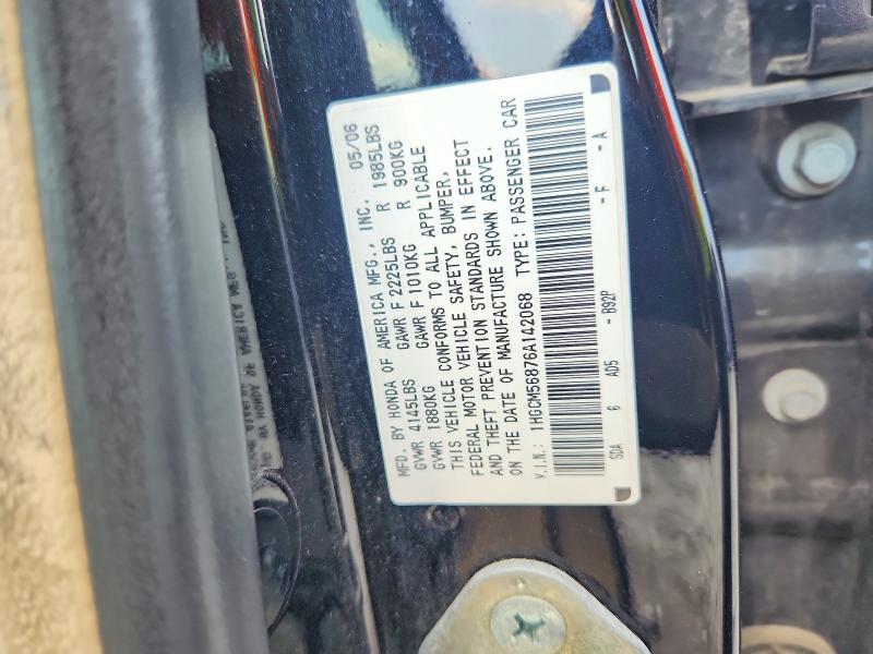 62049966 :رقم المزاد ، 1HGCM56876A142068 vin ، 2006 Honda Accord مزاد بيع