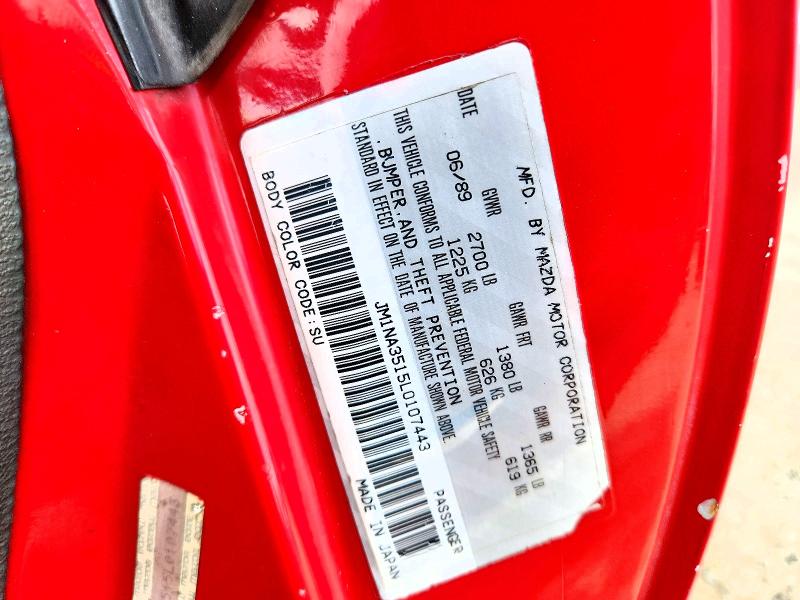 1990 Mazda Mx-5 Miata მანქანა იყიდება აუქციონზე, vin: JM1NA3515L0107443, აუქციონის ნომერი: 59316786