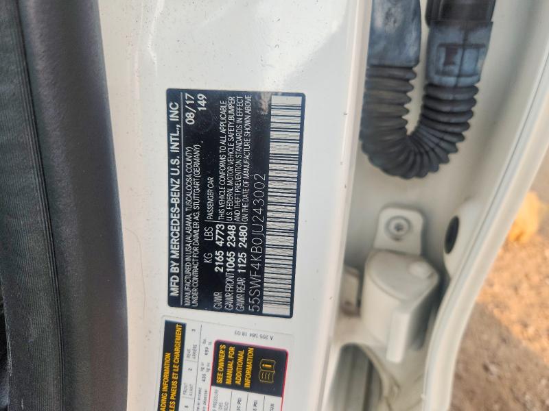 Aukcja sprzedaży 2018 Mercedes-benz C, vin: 55SWF4KB0JU243002, numer aukcji: 60785276