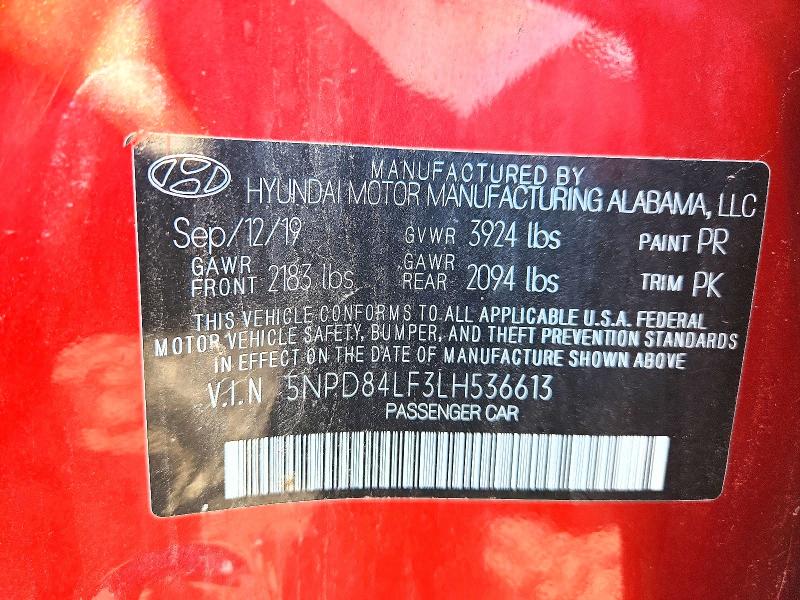 Продажа на аукционе авто 2020 Hyundai Elantra, vin: 5NPD84LF3LH536613, номер лота: 61020996