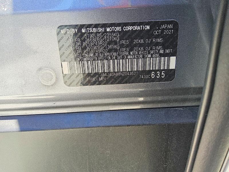 Aukcja sprzedaży 2022 Mitsubishi Outlander, vin: JA4J4UA88NZ043521, numer aukcji: 58223666