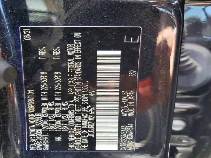 60250326 :رقم المزاد ، JTJGJRDZ1M2169671 vin ، 2021 Lexus Nx 300h مزاد بيع