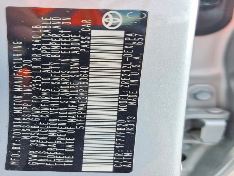 Aukcja sprzedaży 2021 Toyota Corolla, vin: 5YFEPMAE2MP193640, numer aukcji: 61577216