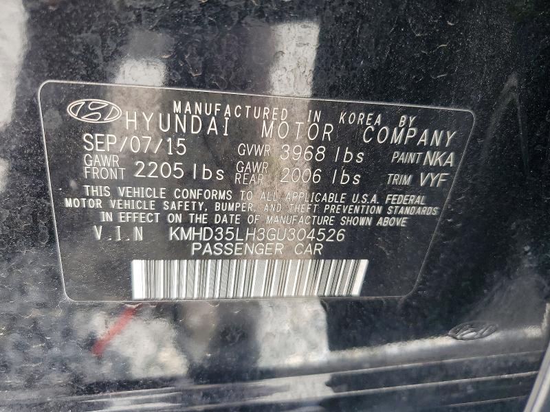 61539096 :رقم المزاد ، KMHD35LH3GU304526 vin ، 2016 Hyundai Elantra Gt مزاد بيع