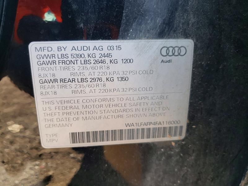 62201116 :رقم المزاد ، WA1LFAFP4FA116000 vin ، 2015 Audi Q5 مزاد بيع